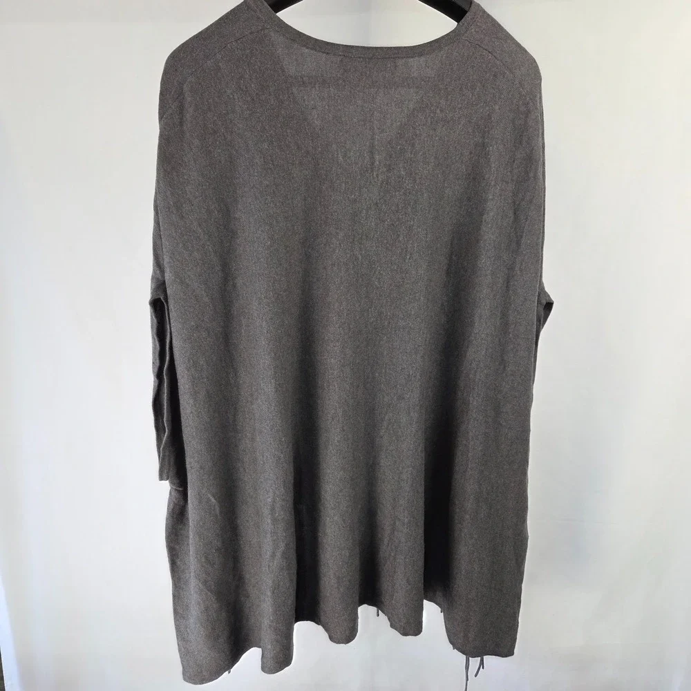 Michael Kors Women's‎ Grey Shawl Poncho with Fringe in L/XL